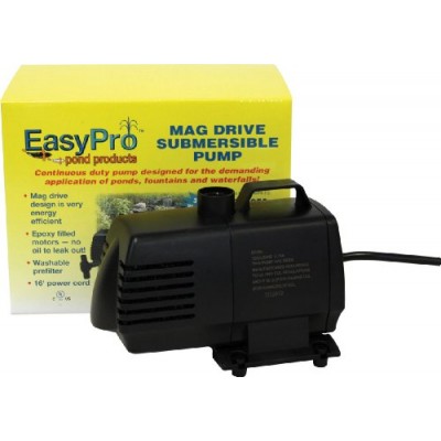EasyPro Pond Products EP1050 Submersible Mag Drive Pond Pump, Max Flow 1050 GPH
