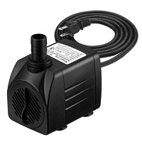 VicTsing 400GPH Submersible Pump 25W Fountain Water Pump with 5.9ft Power Cord, 2 Nozzles for Aquarium, Fish Tank, Pond, Statuary, Hydroponics