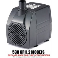 PP53016 : 530 GPH, Submersible, Fountain, Pond, Waterfall Pump - 45W, 16' Cord