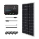 RENOGY® Solar Panel Starter Kit 100W Monocrystalline: One 100W Mono Solar Panel UL 1703 Listed+One 30Amp PWM Charge Controller+One pair of 20Ft MC4...