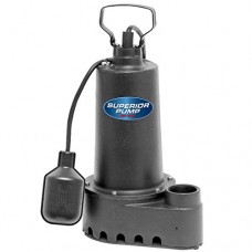 Superior Pump 92501 1/2 HP Cast Iron Sump Pump with Side Discharge Tethered Float Switch