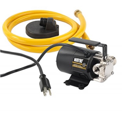 Wayne PC2 1/10 HP Portable Transfer Water Pump with Suction Hose and Attachment